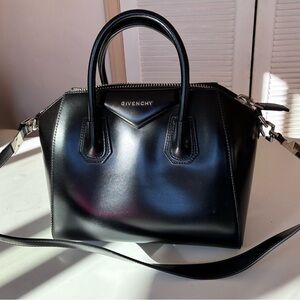 Givenchy Small Antigona Smooth Black Leather Satchel